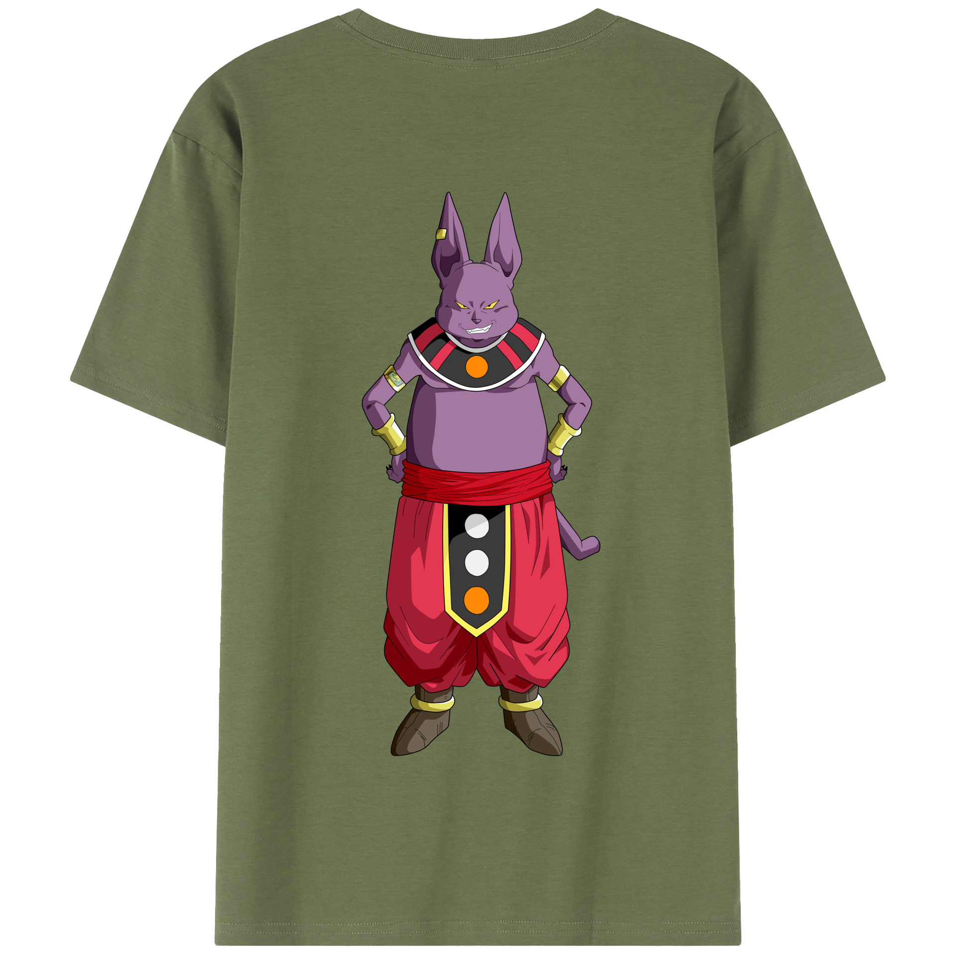 （画像用） ドラゴンボール シャンパ DRAGON BALL Champa 綿100％半袖Tシャツ（背面プリント）
